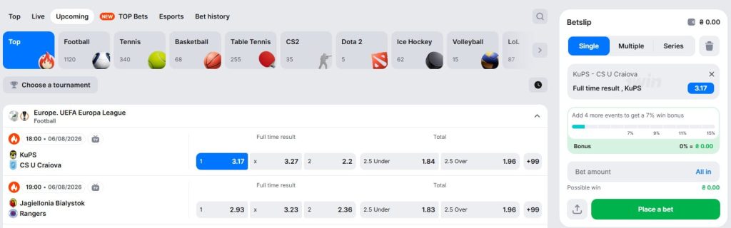 1win canada bet